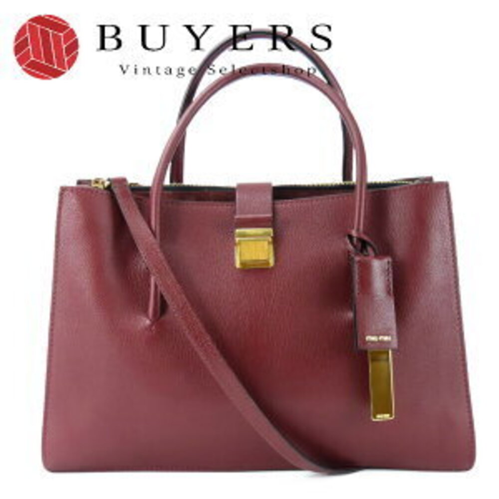 Miu Miu Handbag Leather Bordeaux Red Shoulder Bag
